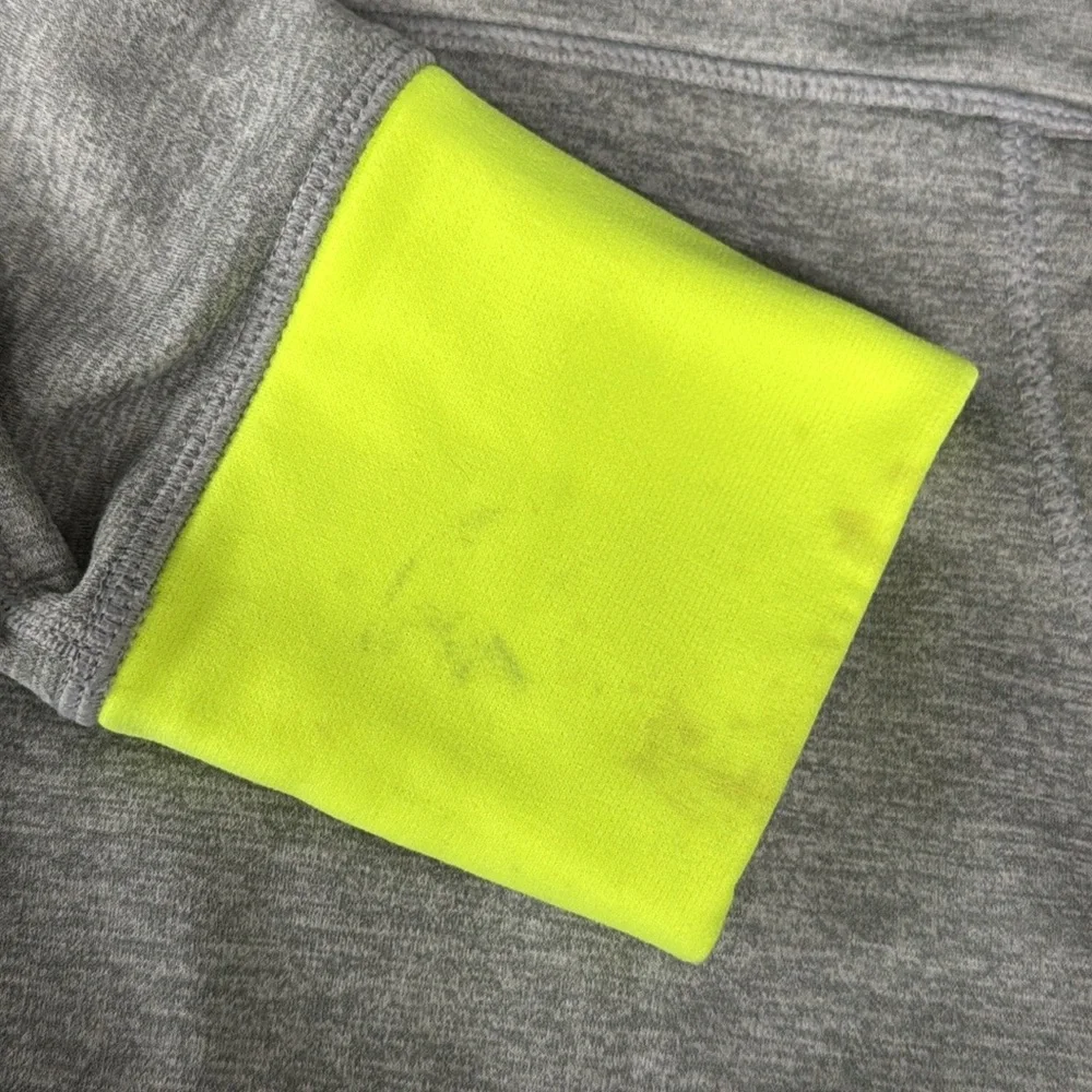 Nike Therma Fit Gray & Volt Neon Yellow Women's Athletic Pullover Hoodie Medium